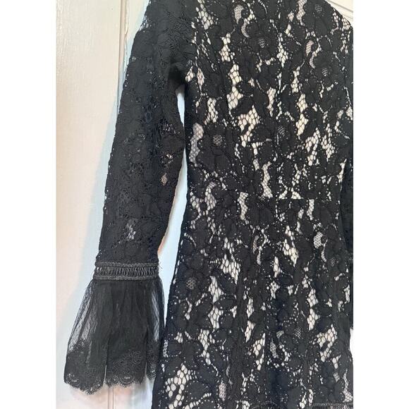 NWT Alexis Black Embroidered Sheer Lace Nicole Midi Dress Size S - Picture 10 of 15